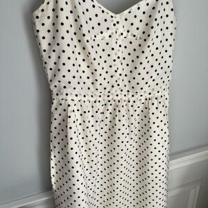 J. Crew Cream Strapless Polka Dot Dress